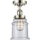 Canton 1 Light 6 inch Polished Nickel Semi-Flush Mount Ceiling Light in Seedy Glass, 1.9 lb