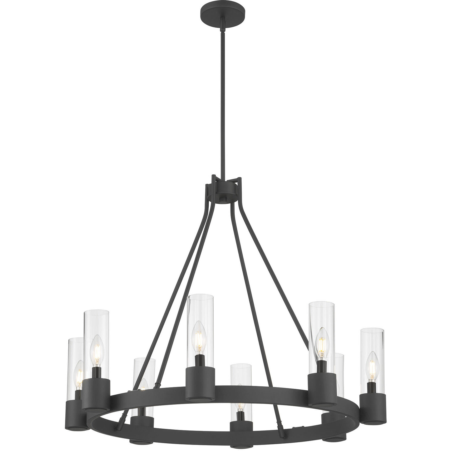 Evandrel 8 Light 32 inch Matte Black Chandelier Ceiling Light