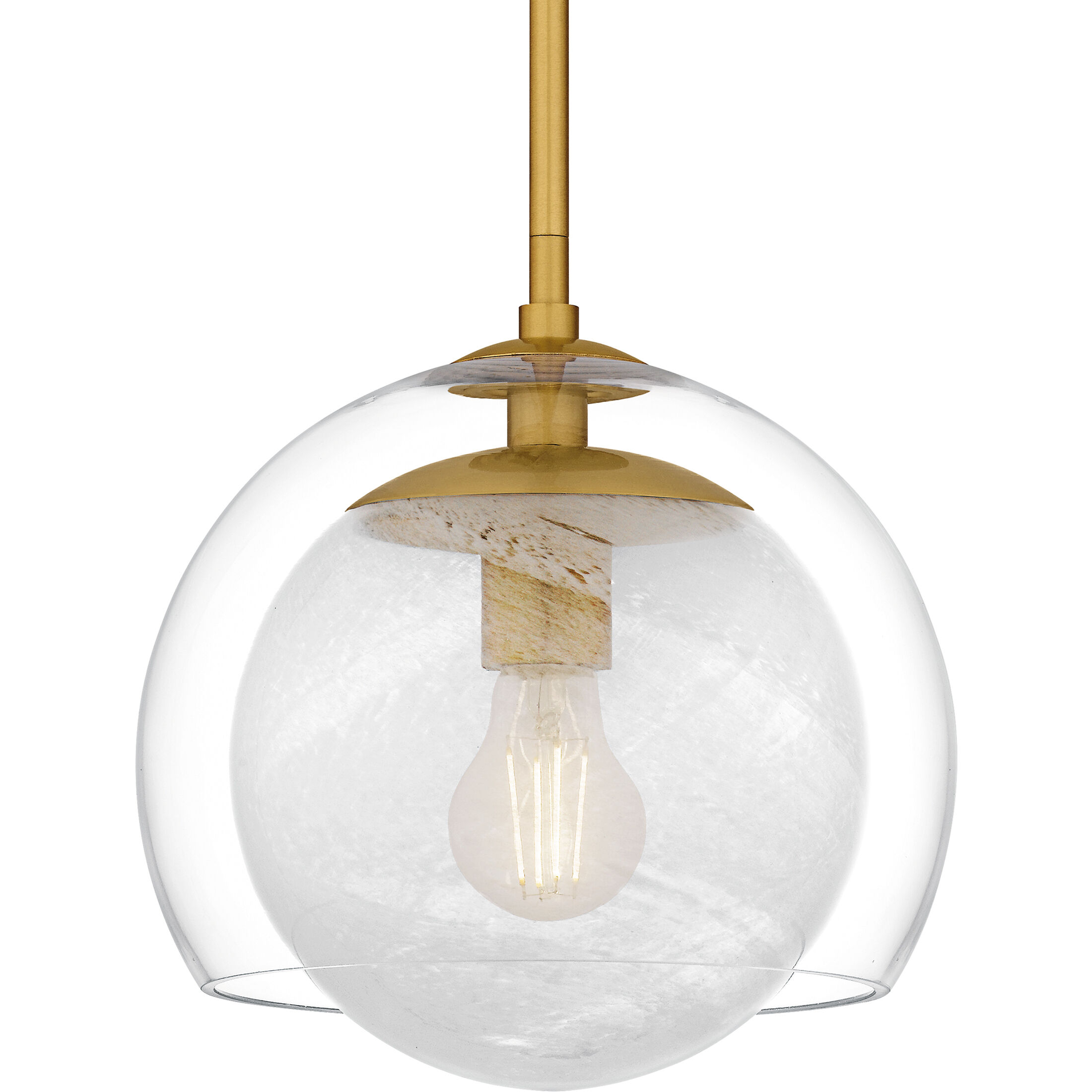 Eslinger 1 Light 10 inch Brushed Gold Mini Pendant Ceiling Light, Small