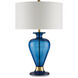 Aladdin 32 inch 150 watt Clear Blue and Antique Brass Table Lamp Portable Light