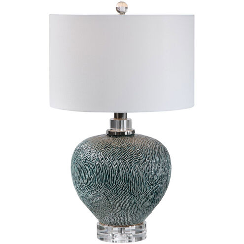 Almera 26 inch 150 watt Dark Teal Table Lamp Portable Light