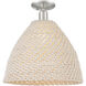 Downtown Urban Natural Ballston Dome 1 Light 15.75 inch Brushed Satin Nickel Semi-Flush Mount Ceiling Light