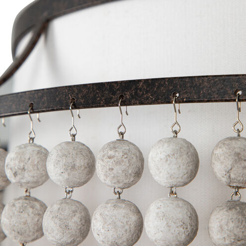 Joanna 2 Light 20.75 inch Venetian Rust / Distressed Ivory / Feather White Linen / White Acrylic Semi-Flush Mount Ceiling Light