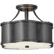 Chance 2 Light 14.25 inch Blackened Brass Indoor Semi-Flush Mount Ceiling Light