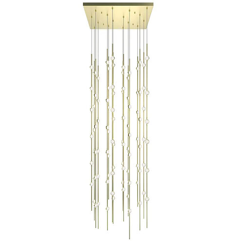 Constellation LED 24 inch Satin Brass Chandelier Ceiling Light in 3000K, Clear, Standard Suspension
