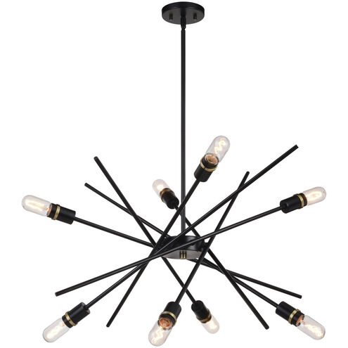 Halsted 8 Light 29.25 inch Black and Satin Brass Pendant Ceiling Light