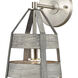 Brigantine Sconce Wall Light in Weathered Driftwood and Satin Nickel