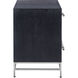 Marcel 28 X 28 inch Navy Lacquered Linen/Polished Nickel/Black/Clear Nightstand