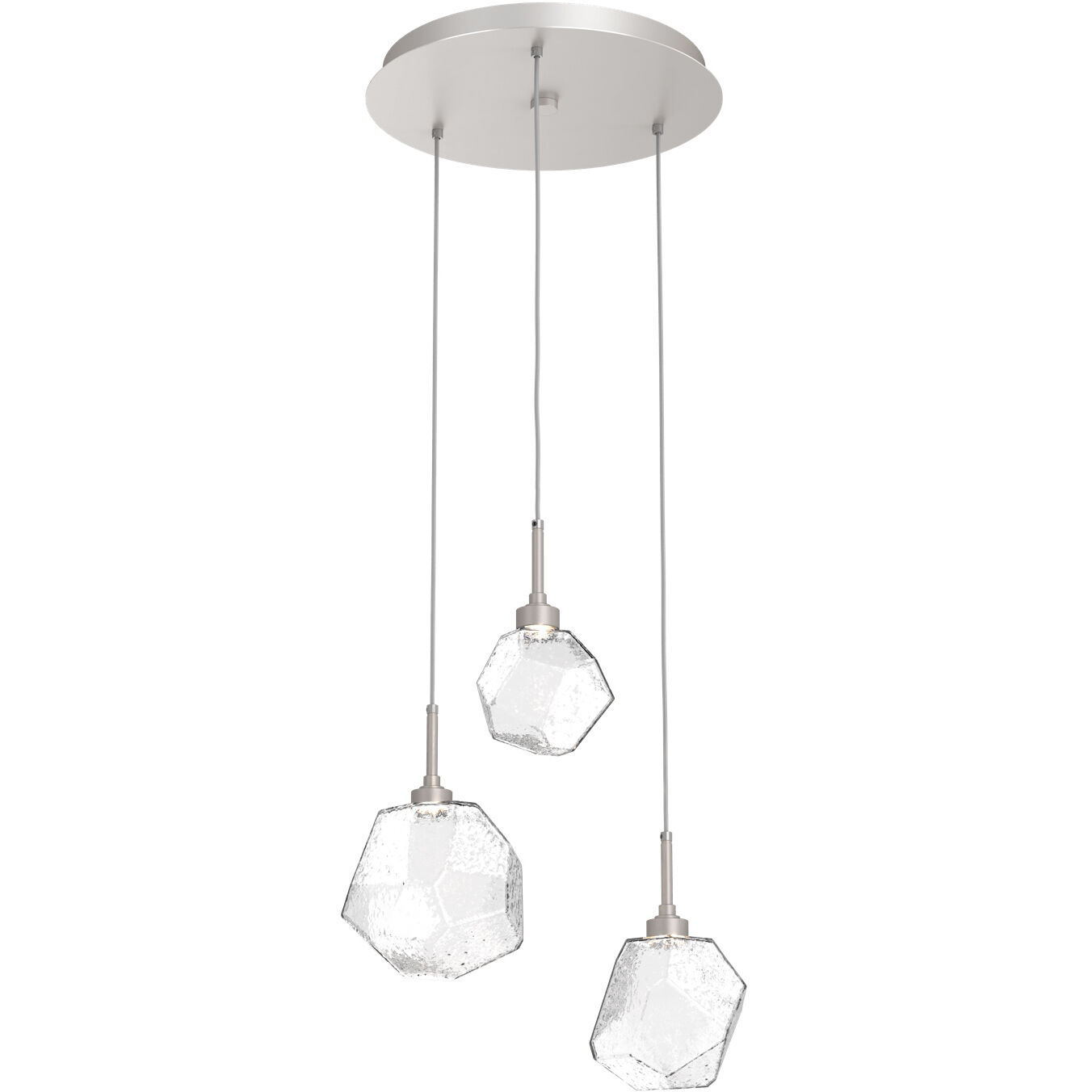 Gem LED 20.1 inch Beige Silver Chandelier Ceiling Light in Metallic Beige Silver, Clear, 2700K LED, Round Multi-Port