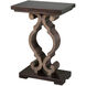 Parina 26 X 18 inch Warm Ebony Stain and Taupe Gray Accent Table