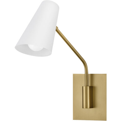 Bray Wall Mount Wall Light in Lacquered Brass with Chalk White