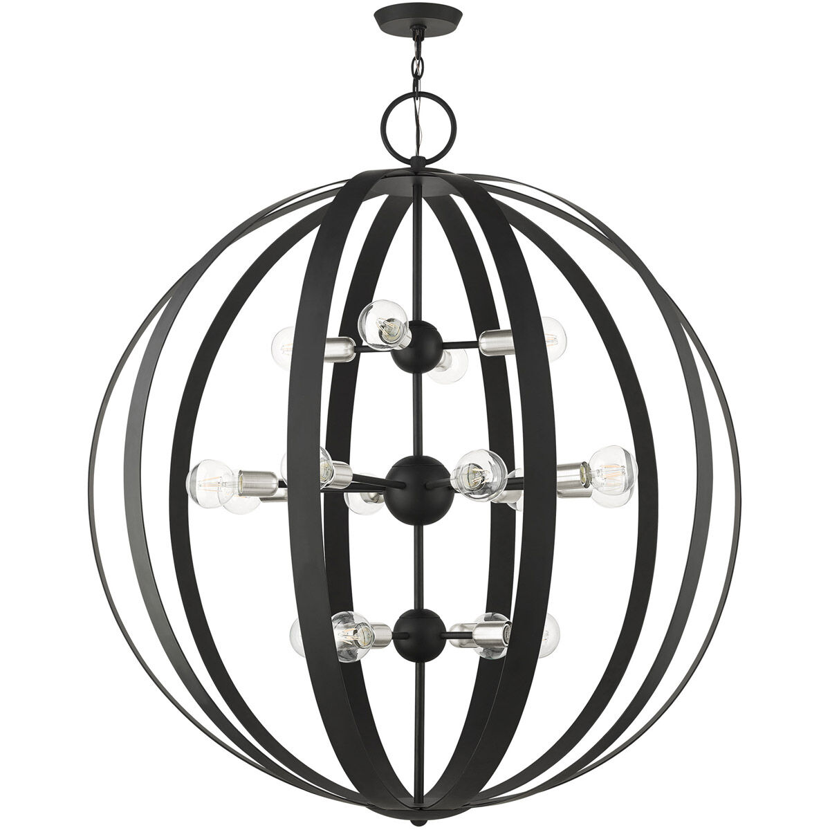 Modesto 16 Light 42 inch Black Foyer Chandelier Ceiling Light