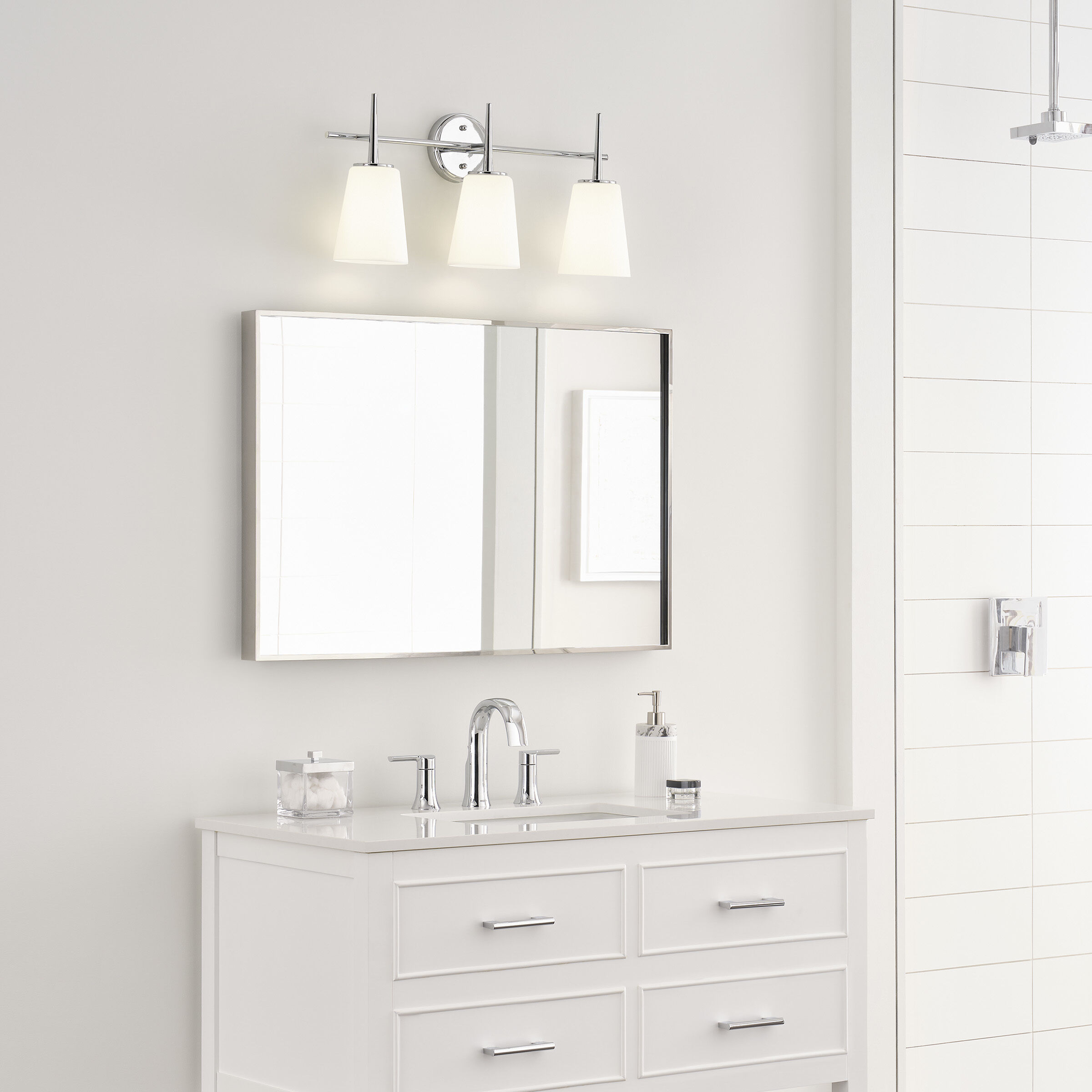 Driscoll 3 Light 24.5 inch Chrome Bath Vanity Wall Sconce Wall Light