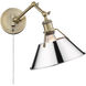 Orwell 1 Light 10 inch Aged Brass Articulating Wall Sconce Wall Light in Chrome, Adjustable