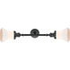 Franklin Restoration Bellmont LED 6 inch Matte Black Bath Vanity Light Wall Light in Matte White Glass, Franklin Restoration