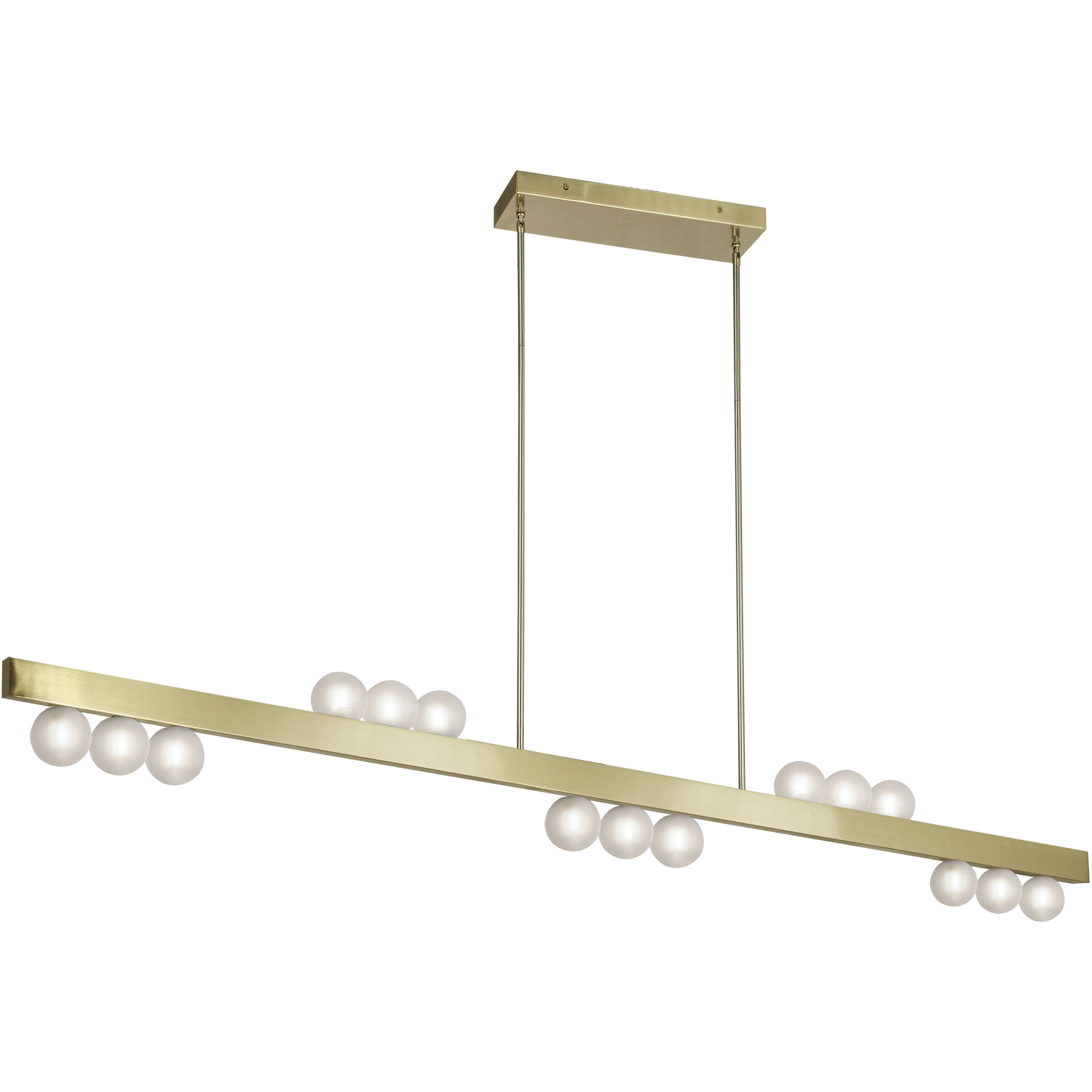 Raleigh 15 Light 72 inch Aged Brass Horizontal Pendant Ceiling Light
