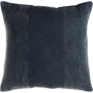 Washed Stripe 18 inch Navy Pillow Kit in 18 x 18, Square