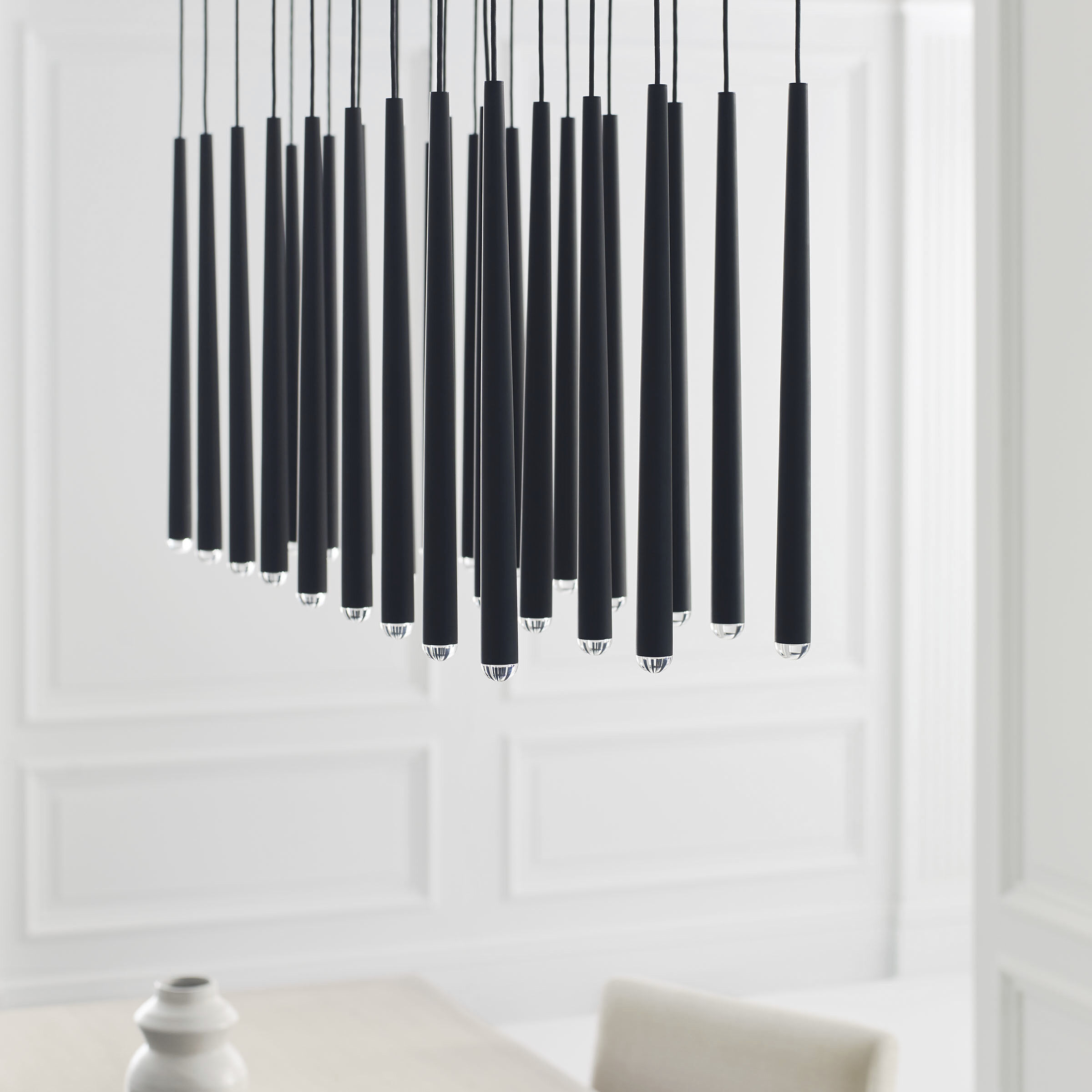 Sean Lavin Pylon LED Nightshade Black Chandelier Ceiling