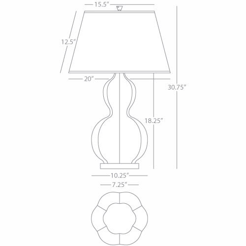 Williamsburg Randolph 30.63 inch 150 watt Mayo Teal Table Lamp Portable Light