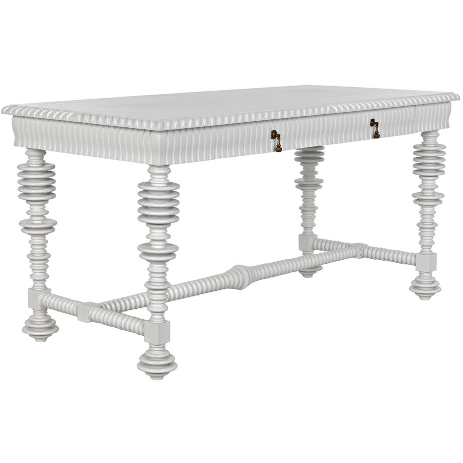 Portuguese 60 X 28 inch Solid White Desk, Small