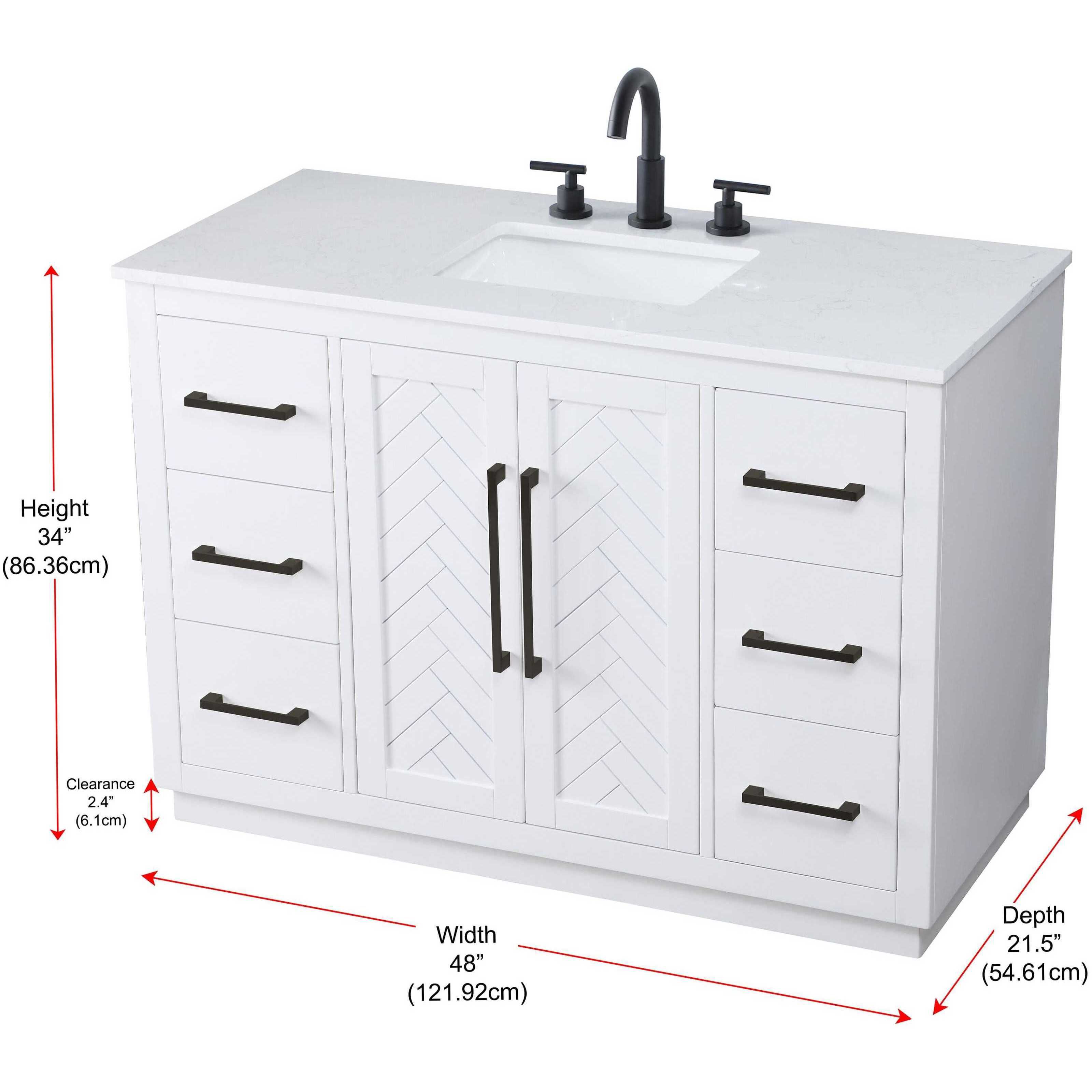 Chase 48 X 34 inch White Bathroom Vanity Cabinet
