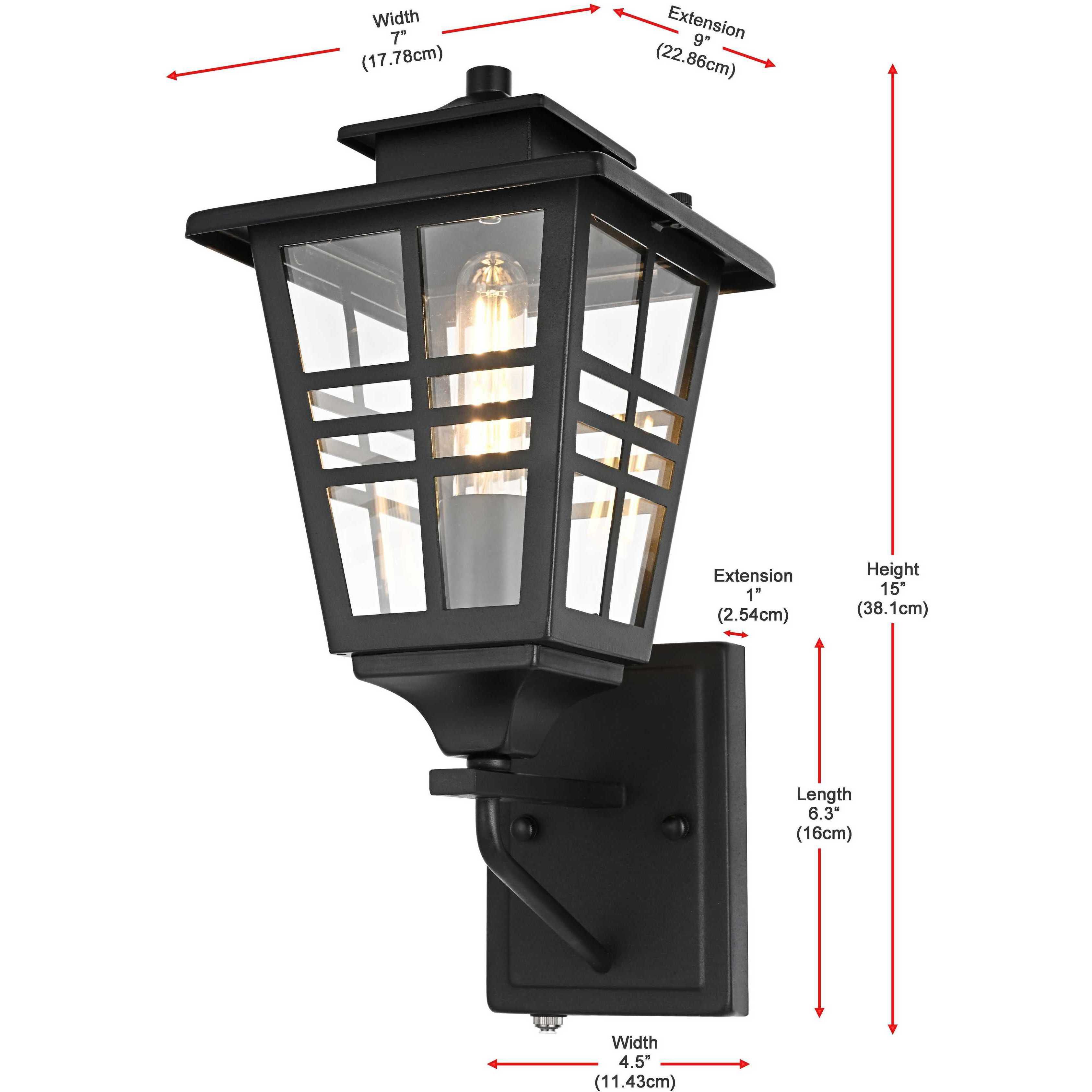 Macon 1 Light 15 inch Black Outdoor Wall Sconce