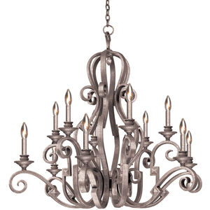 Ibiza 12 Light 37 inch Pearl Silver Chandelier Ceiling Light in Large Beaded Taupe (S15)