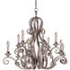 Ibiza 12 Light 37 inch Pearl Silver Chandelier Ceiling Light in Leather-wrapped (8045)