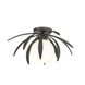 Dahlia 1 Light 21.3 inch Dark Smoke Semi-Flush Ceiling Light in Opal