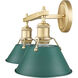 Orwell 2 Light 18.25 inch Brushed Champagne Bronze Bath Vanity Light Wall Light in Pine Green