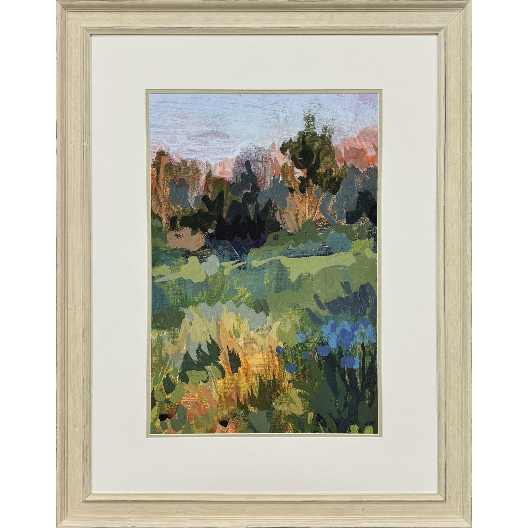 Walk This Way Green and Blue and Yellow Framed Art