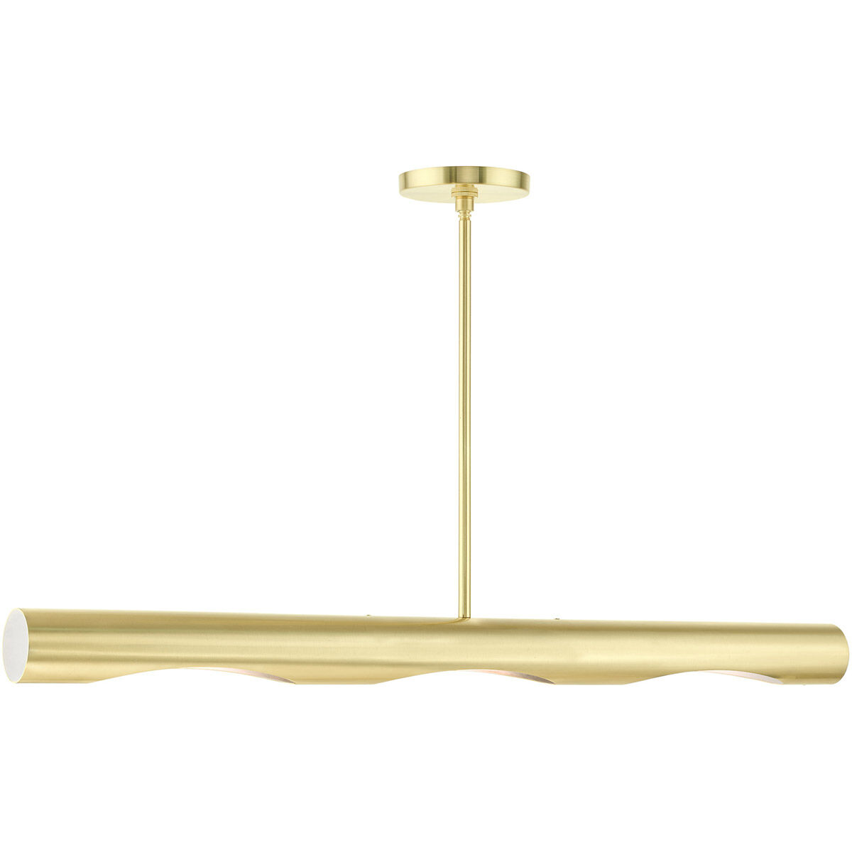 Novato 3 Light 42 inch Satin Brass Linear Chandelier Ceiling Light