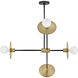 Lulu 4 Light 35.75 inch Lacquered Brass with Black Chandelier Ceiling Light