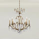 Renaissance Nouveau 8 Light 32 inch Etruscan Gold Chandelier Ceiling Light in Heirloom Silver, Adjustable Height