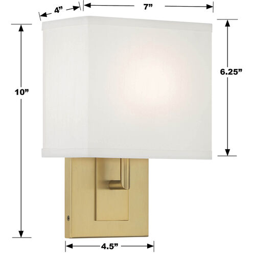 Brent Sconce Wall Light in Vibrant Gold