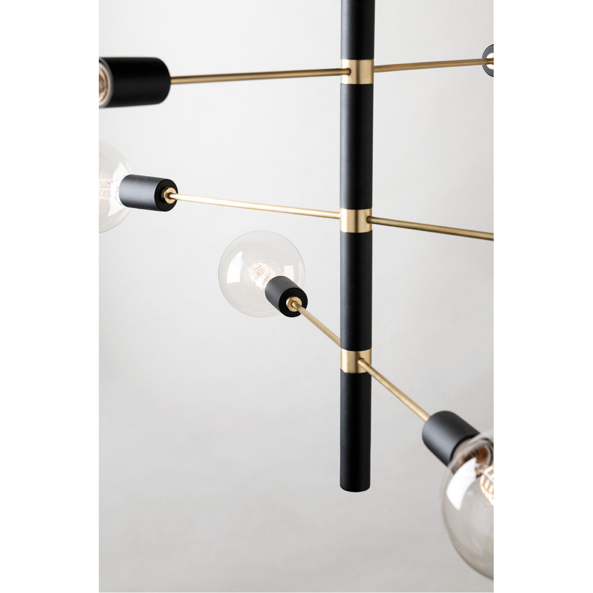 Astrid 8 Light 28 inch Aged Brass Chandelier Ceiling Light in Aged Brass and Black