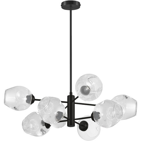 Abii 8 Light 26 inch Matte Black with Clear Chandelier Ceiling Light