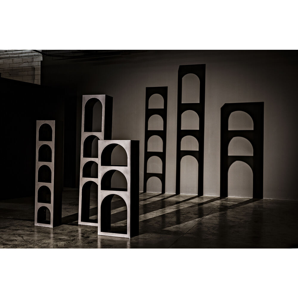 Aqueduct Matte Black Bookcase, C