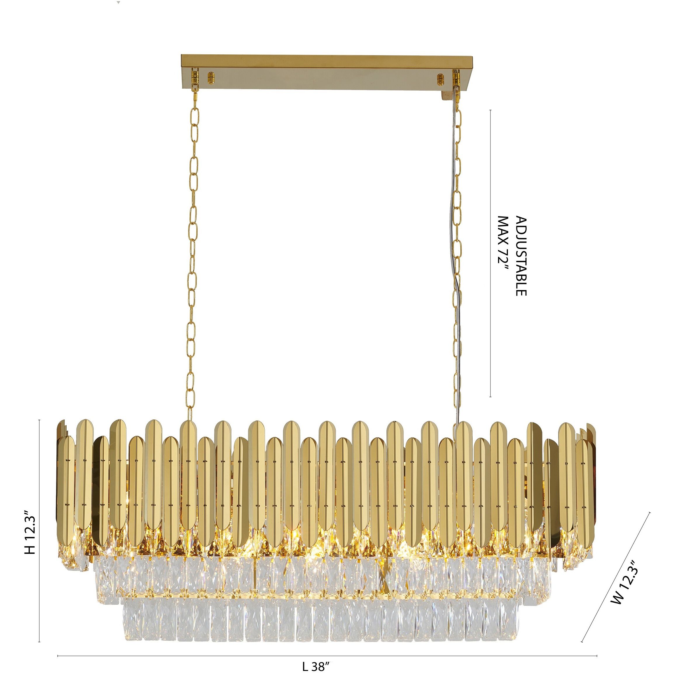 Canada LED 12.3 inch Gold Chandelier Ceiling Light