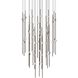 Constellation Aries LED 24.75 inch Espresso Black Pendant Ceiling Light in 3000K, 20 ft. Cord, Clear Faceted Acrylic