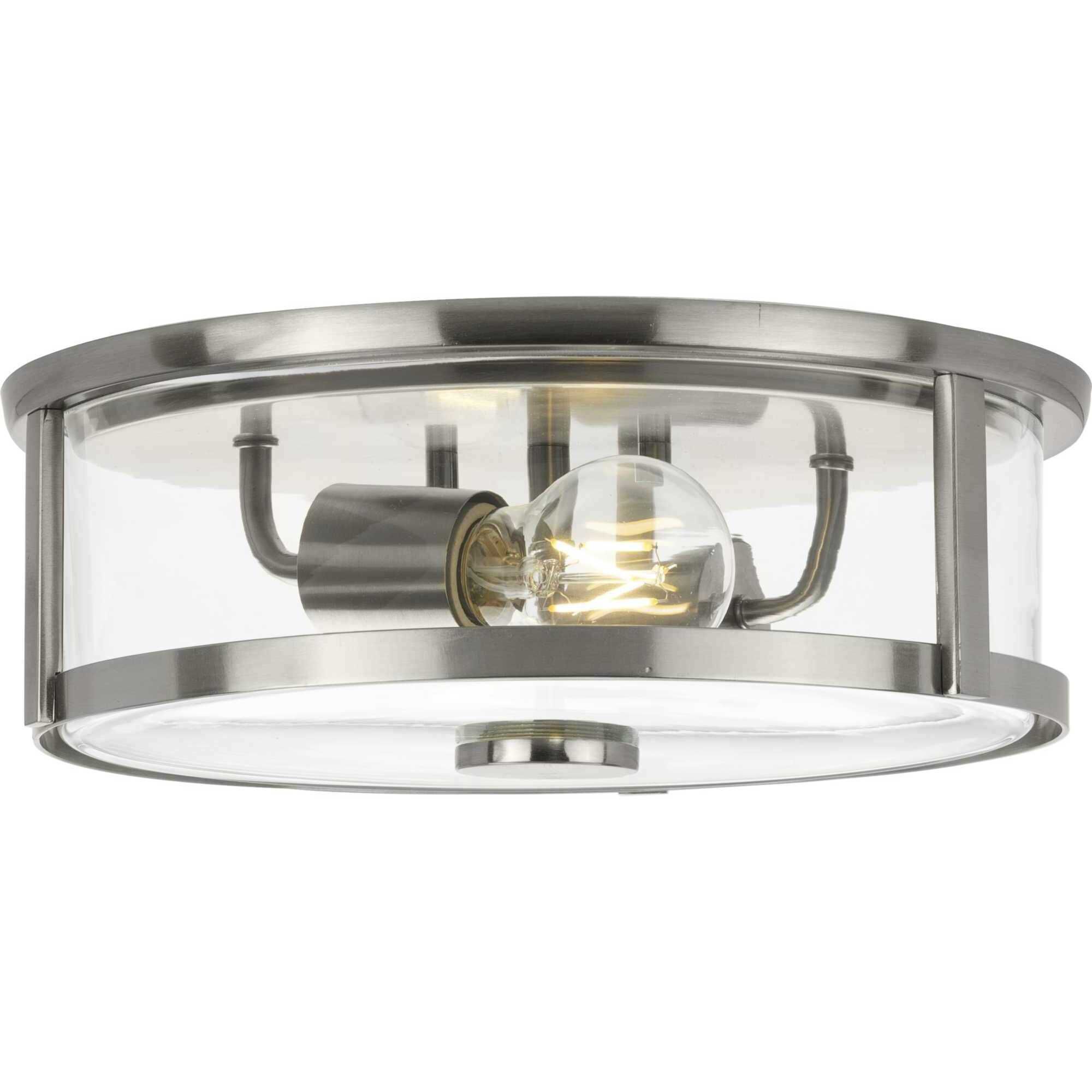 Gilliam 2 Light 12.62 inch Brushed Nickel Flushmount Ceiling Light