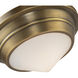 Willard 1 Light 10.13 inch Vintage Brass Flush Mount Ceiling Light in Opal Glass