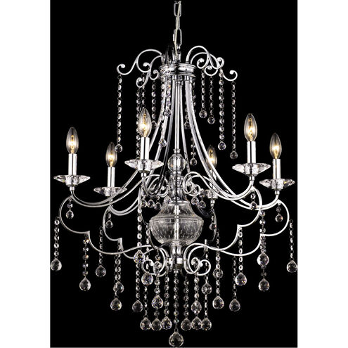 Edenbridge 6 Light 27 inch Polished Chrome Crystal Chandelier Ceiling Light