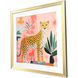 Pet Cheetah Orange and Green and Pink and Black Framed Art