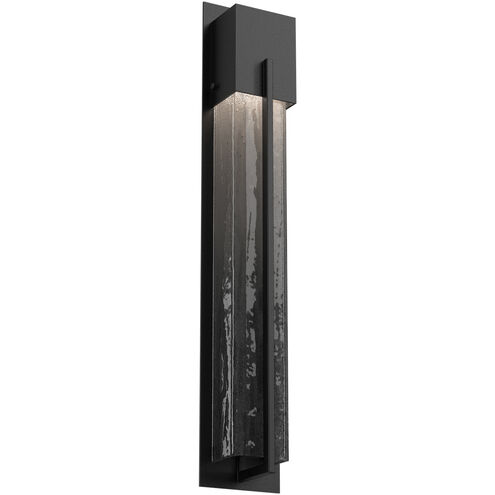 Outdoor Square Motif LED 29 inch Textured Black Outdoor Sconce in 3000K LED, Smoke Granite, XL Square