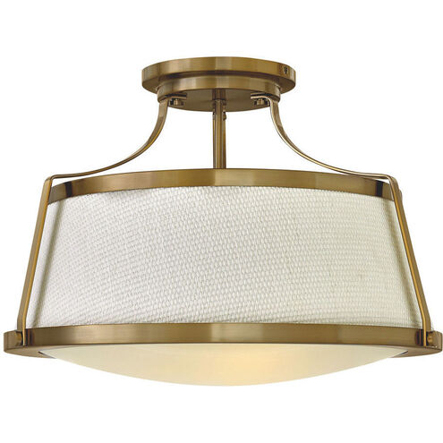 Charlotte 3 Light 20 inch Brushed Caramel Indoor Semi-Flush Mount Ceiling Light