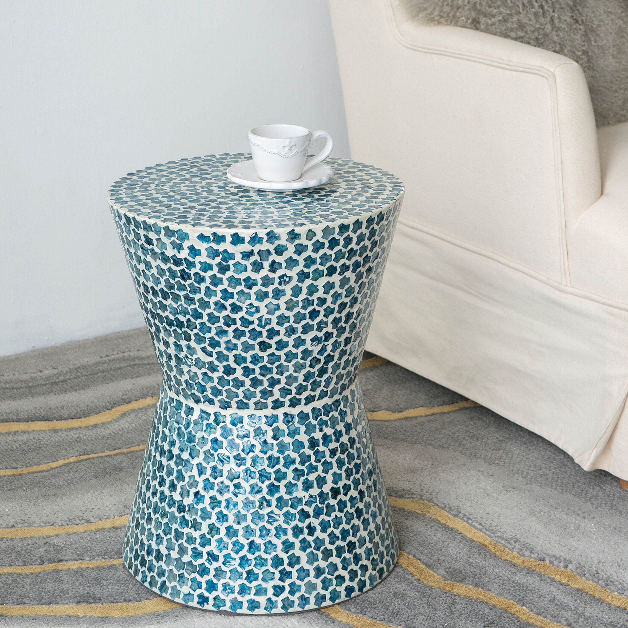 Anita 19.7 inch Blue Stool