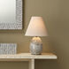 Capsule 17 inch 40 watt Grey Travertine Stone Table Lamp Portable Light