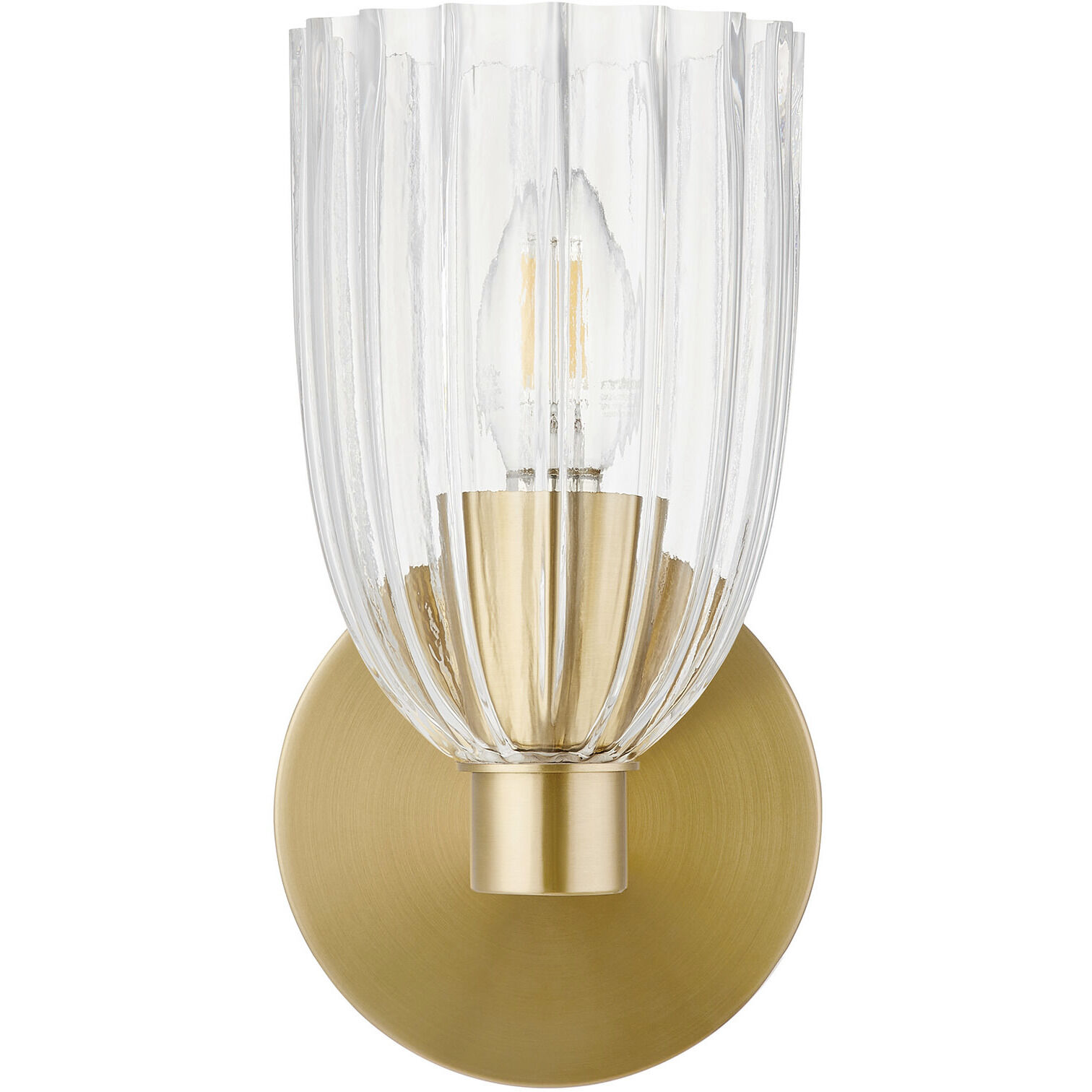 Transitional 1 Light 5 inch Natural Brass Wall Sconce Wall Light