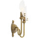 Isabelle 2 Light 11.02 inch Vintage Brass and Handmade Glass Wall Lamp Wall Light
